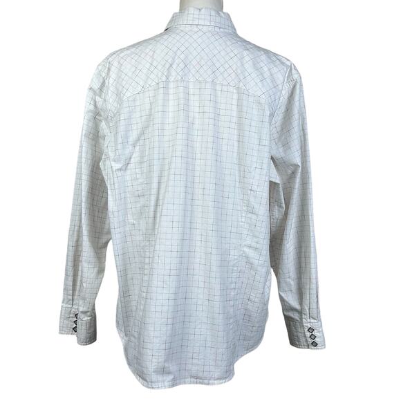 Roper Shirt Women Size 1X White Long Sleeve Faceted Snaps Color Checks Western - Picture 2 of 12